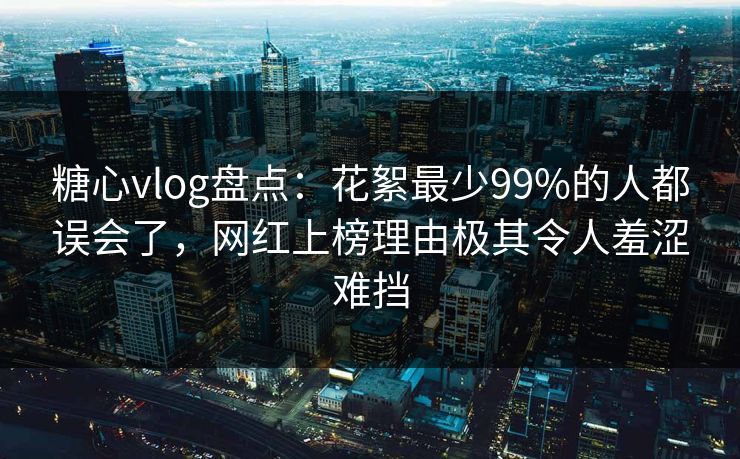 糖心vlog盘点：花絮最少99%的人都误会了，网红上榜理由极其令人羞涩难挡
